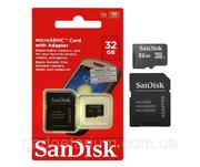 Карта памяти SanDisk microSDHC 32 gb (class 10) (с адаптером)
